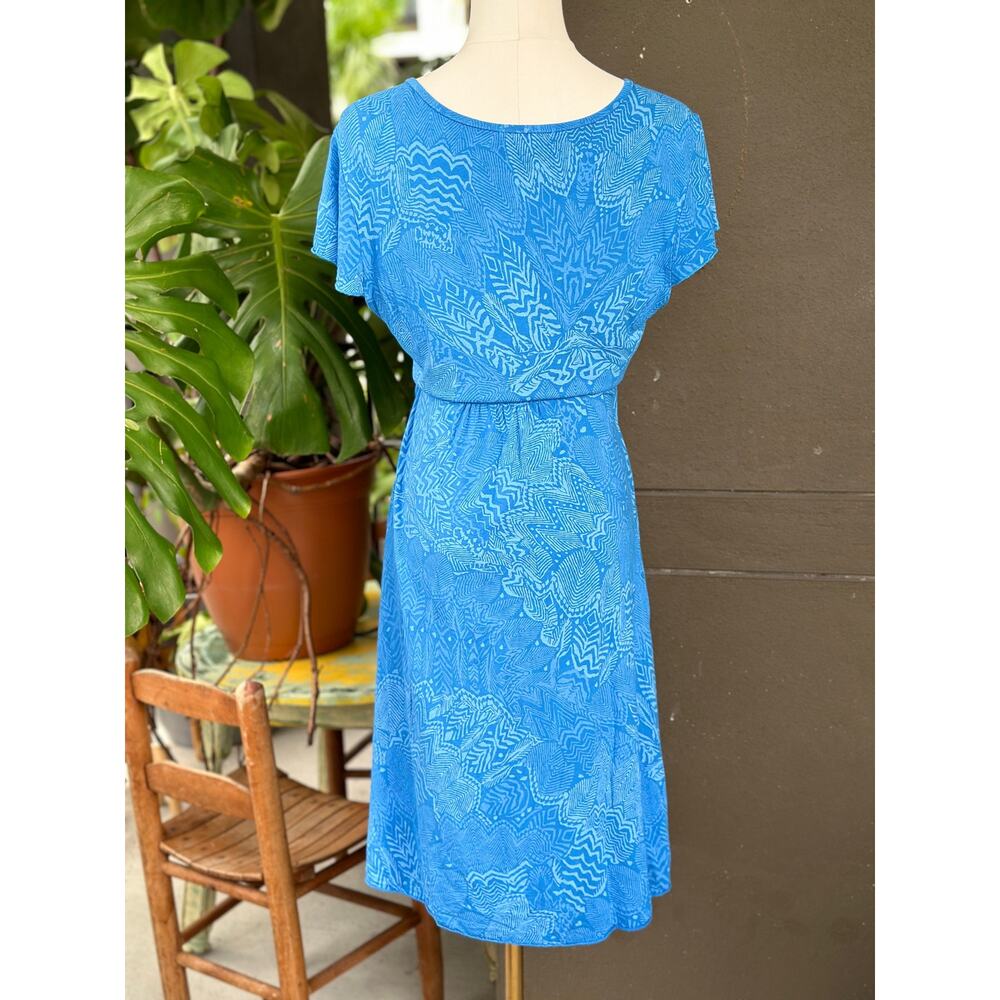 Fresh Produce Women’s Small Blue C’est La Vie Cafe Wrap Dress Sundress Cover Up - Picture 3 of 8